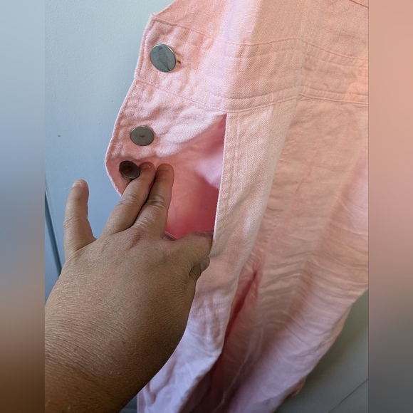 CHADWICK'S Baby Pink Overall Size 6 100% Linen Colorful - Picture 5 of 12